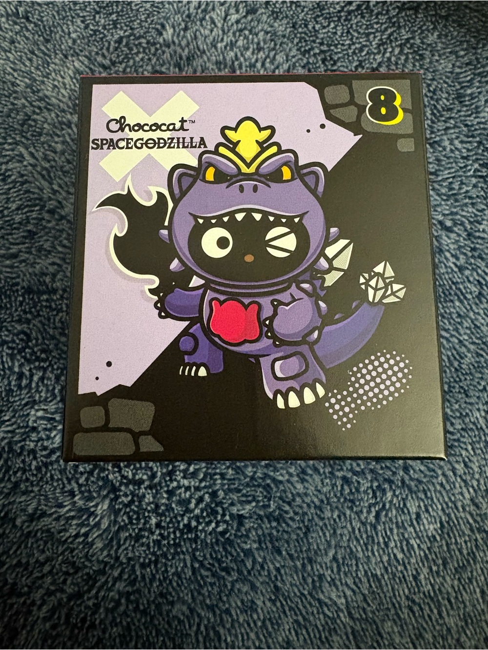 Sanrio Chococat SpaceGodzilla Purple Figure with Yellow Crown & Red Chest